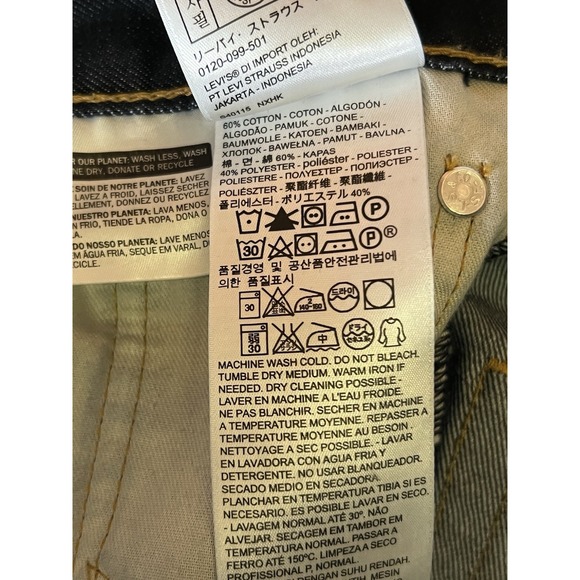 Levis 513 Jeans Medium Wash Denim Blue Straight Leg Slim Fit Mens Size 33x32 - Picture 11 of 11